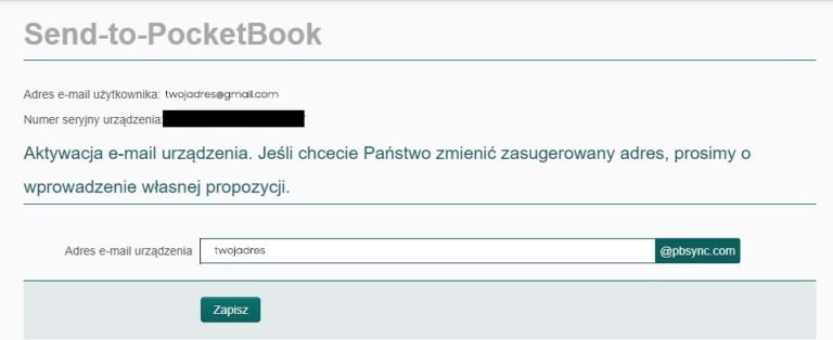 Jak Zarejestrowa Czytnik W Send To Pocketbook Czytio Pl