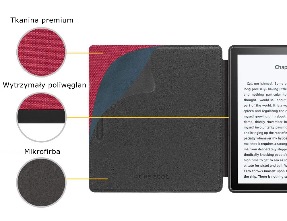 Etui do Kindle oasis 2 - casebot w kolorze czerwonym