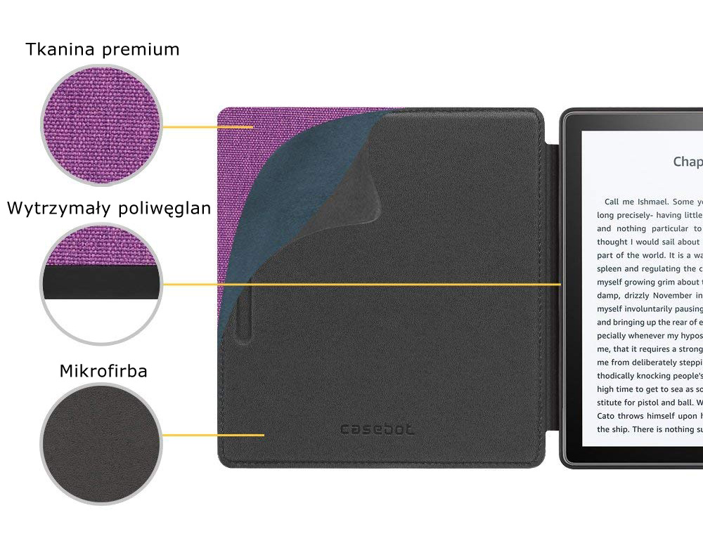 Etui do Kindle oasis 2 - casebot w kolorze fioletowym
