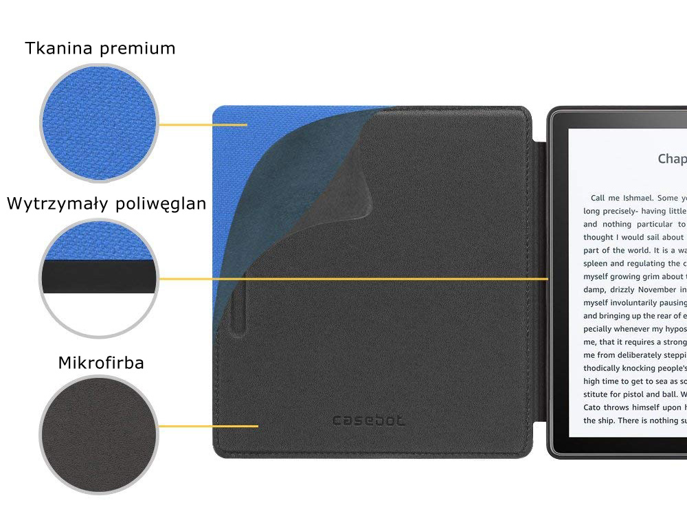Etui do Kindle oasis 2 - casebot w kolorze niebieskim