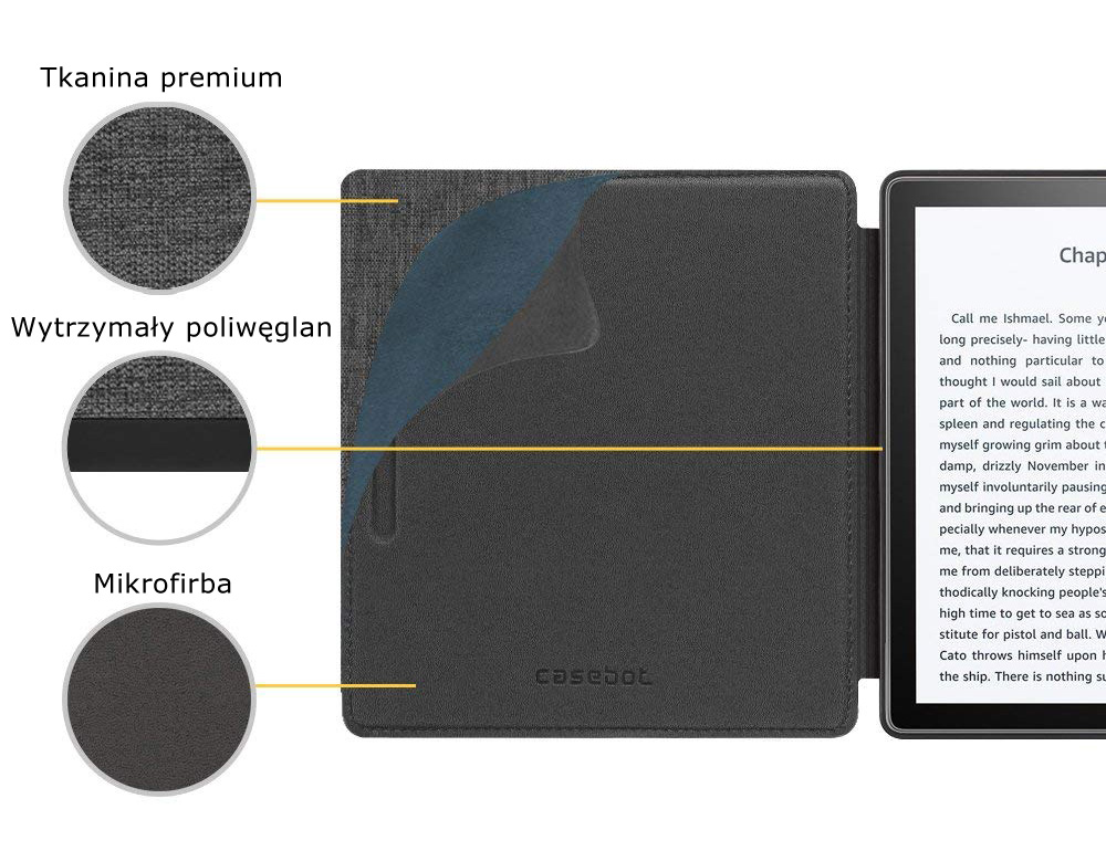Etui do Kindle oasis 2 - casebot w kolorze szarym