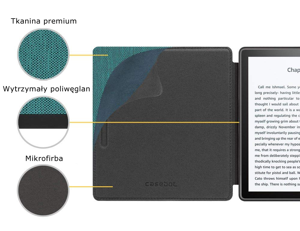 Etui do Kindle oasis 2 - casebot w kolorze zielonym