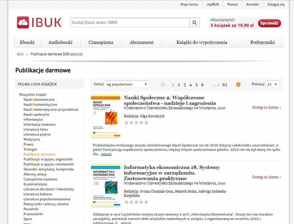 strona internetowa IBUK.pl, darmowe e-booki do ściągnięcia
