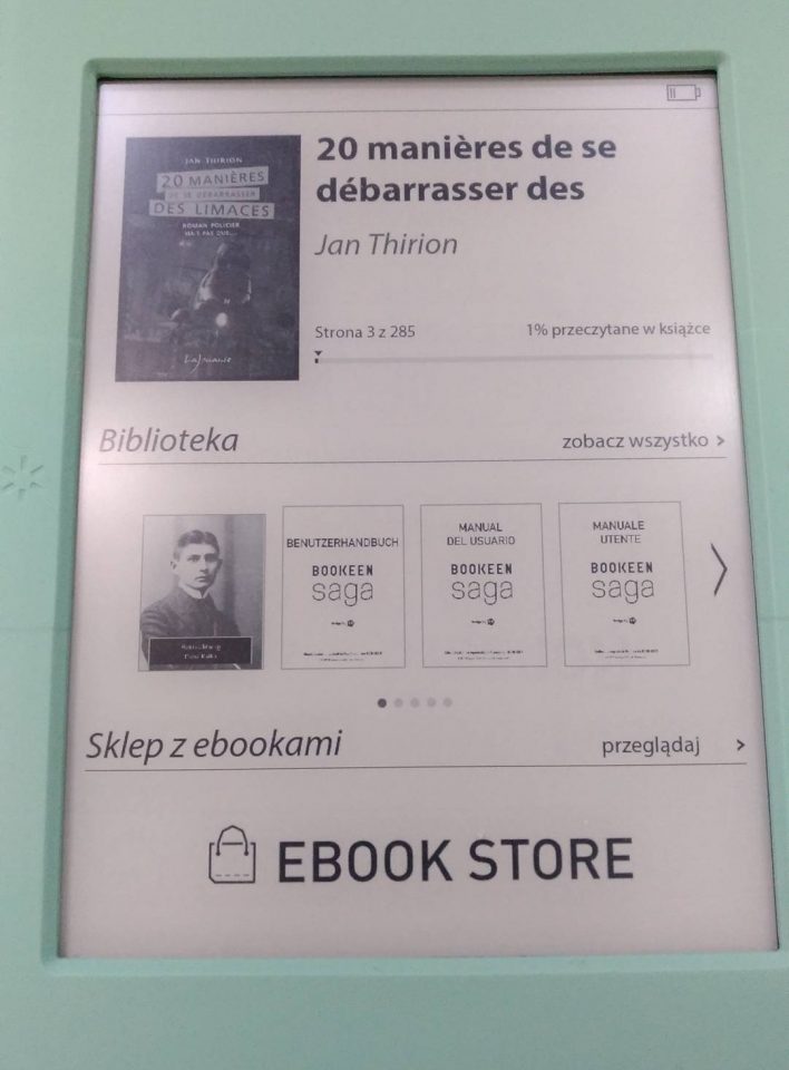 czytnik książek, ebook reader pdf, ebook reader , Bookeen Saga, czytnik ebooków, czytnik ebooków z podświetleniem, frontlight, ebook, czytnik książek elektronicznych, jaki czytnik ebookow, Opakowanie, Bookeen Saga. Książka.