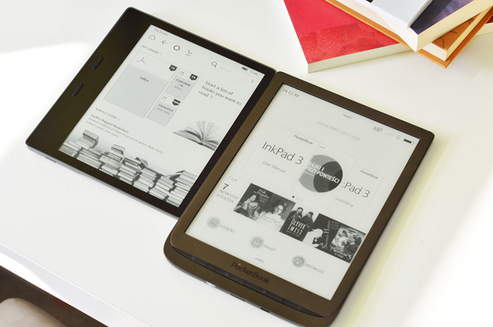 Ekran główny czytniki Kindle Oasis 2 Pocketbook InkPad 3
