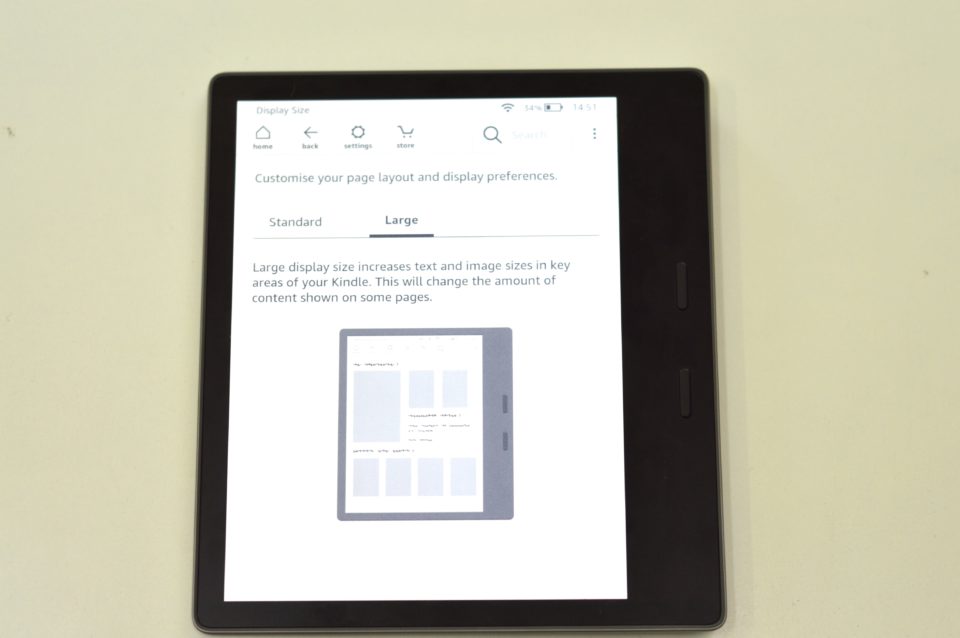 Powiększanie ekranu w Kindle Oasis 2 large.