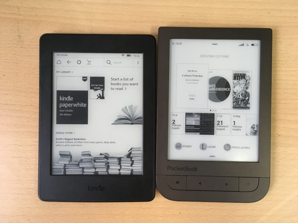kindle paperwhite 3 i pocketbook touch hd 2 porównanie wielkość wymiary wygląd