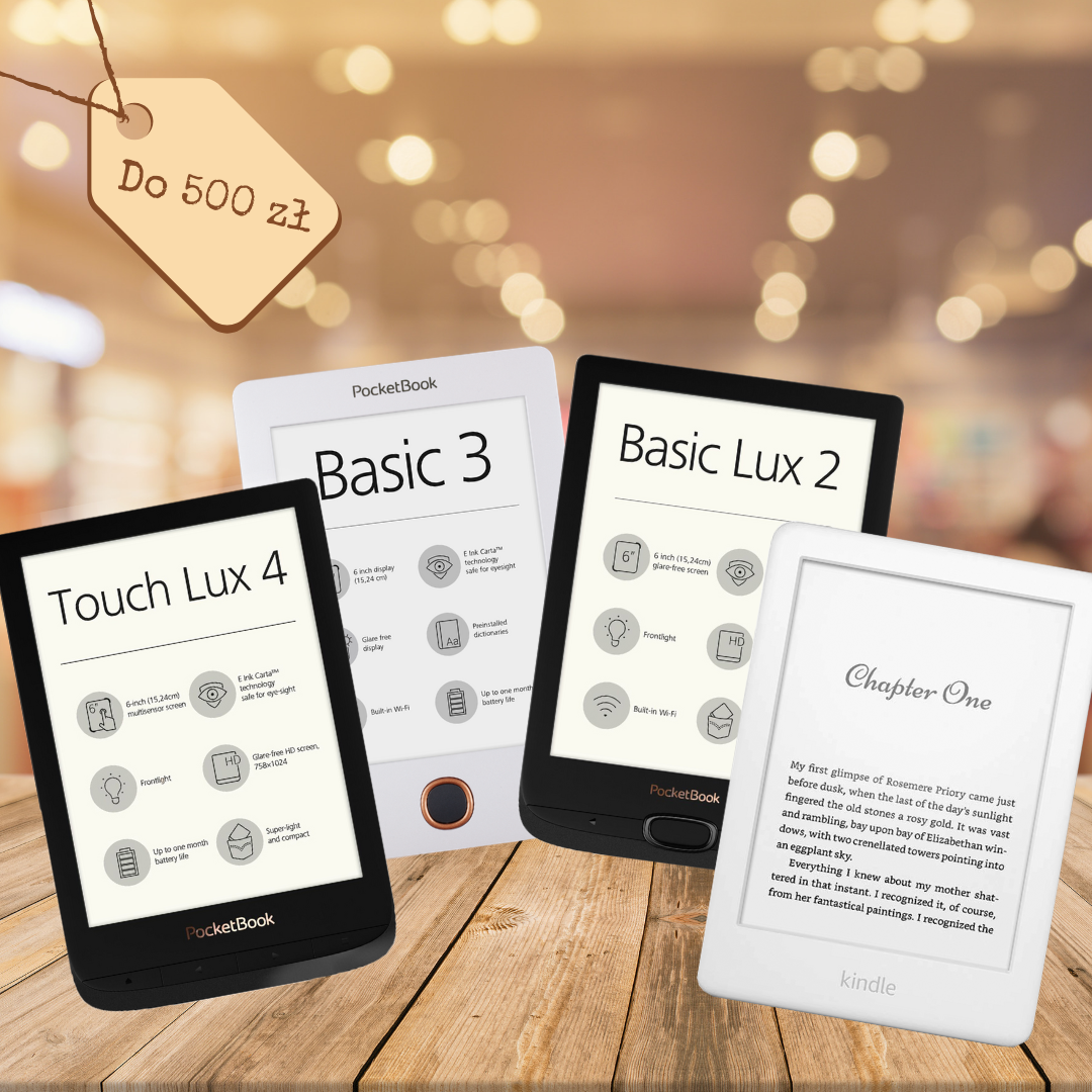 Czytniki e-booków do 500 złotych