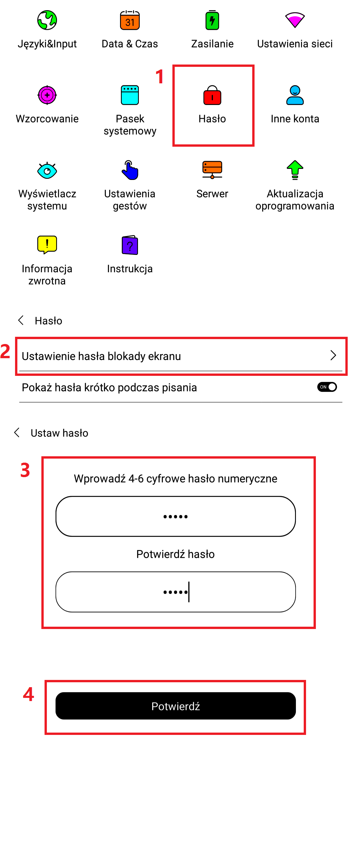 Dodawanie hasła