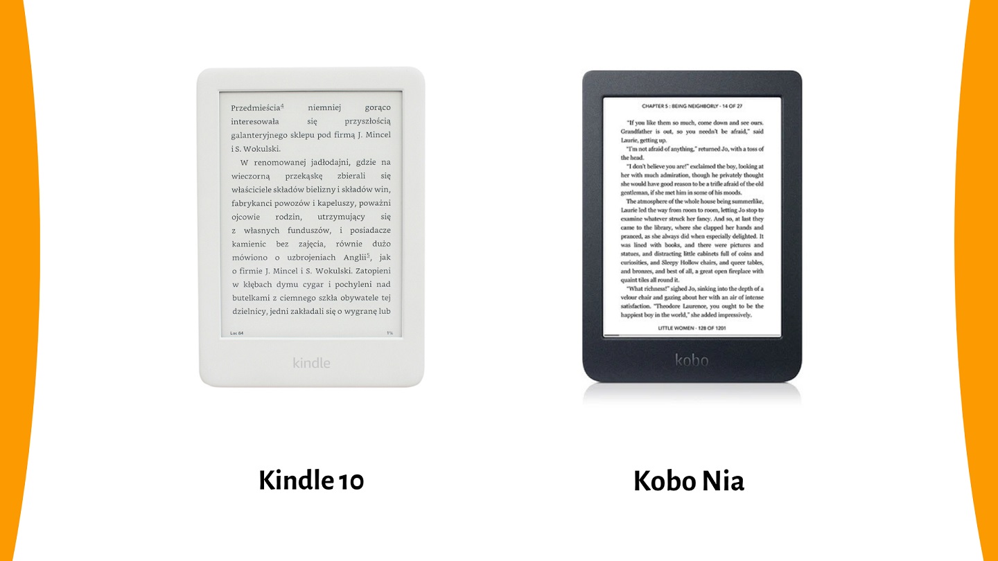 Kindle 10 (z lewej) i Kobo Nia (z prawej)