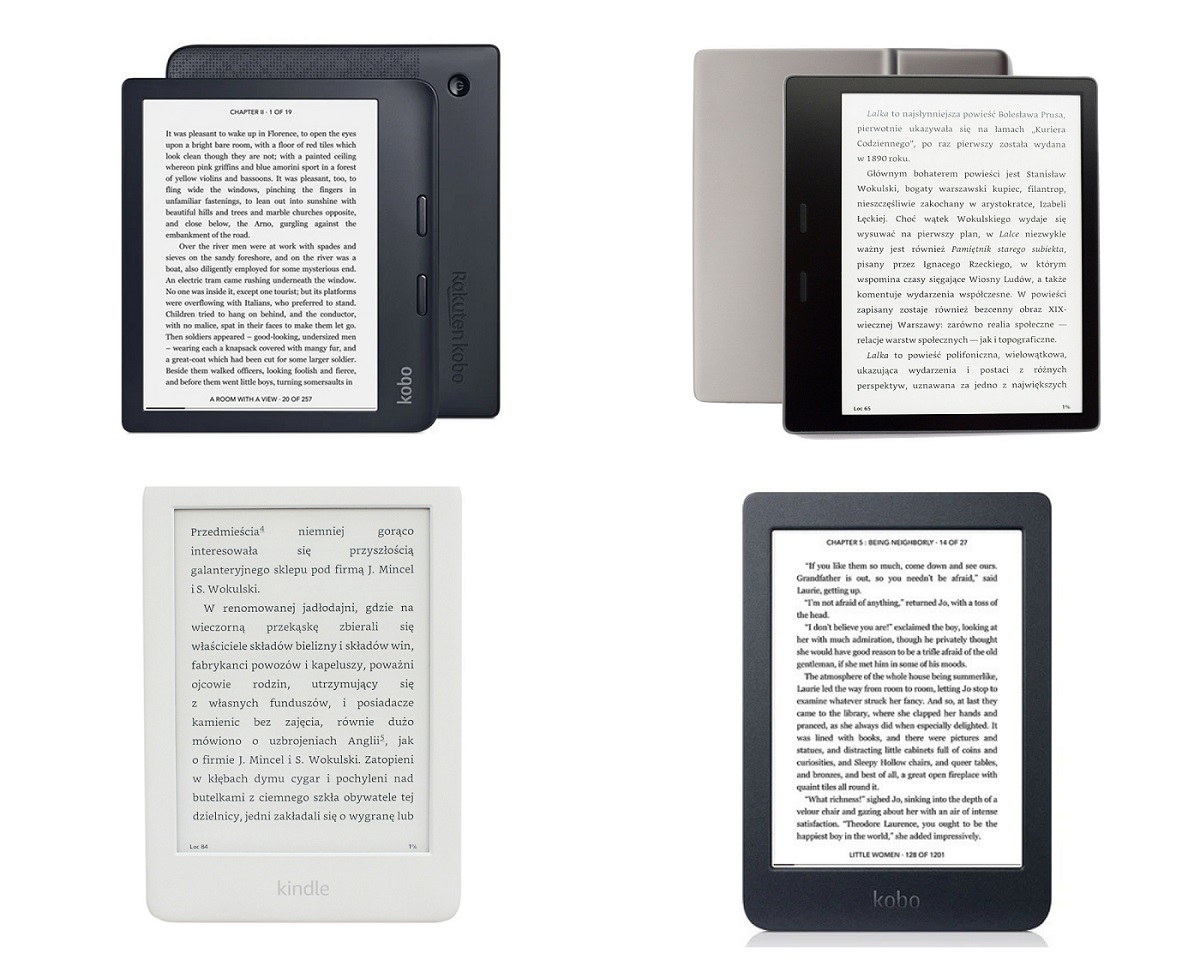 Podobieństwa pomiędzy czytnikami Kindle i Kobo