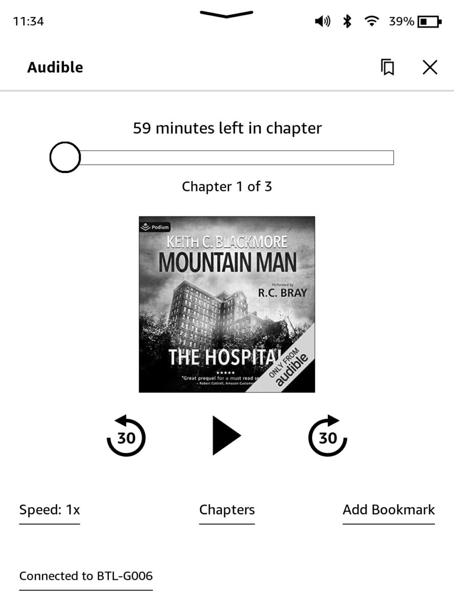 Kindle 11- odtwarzanie audiobooków