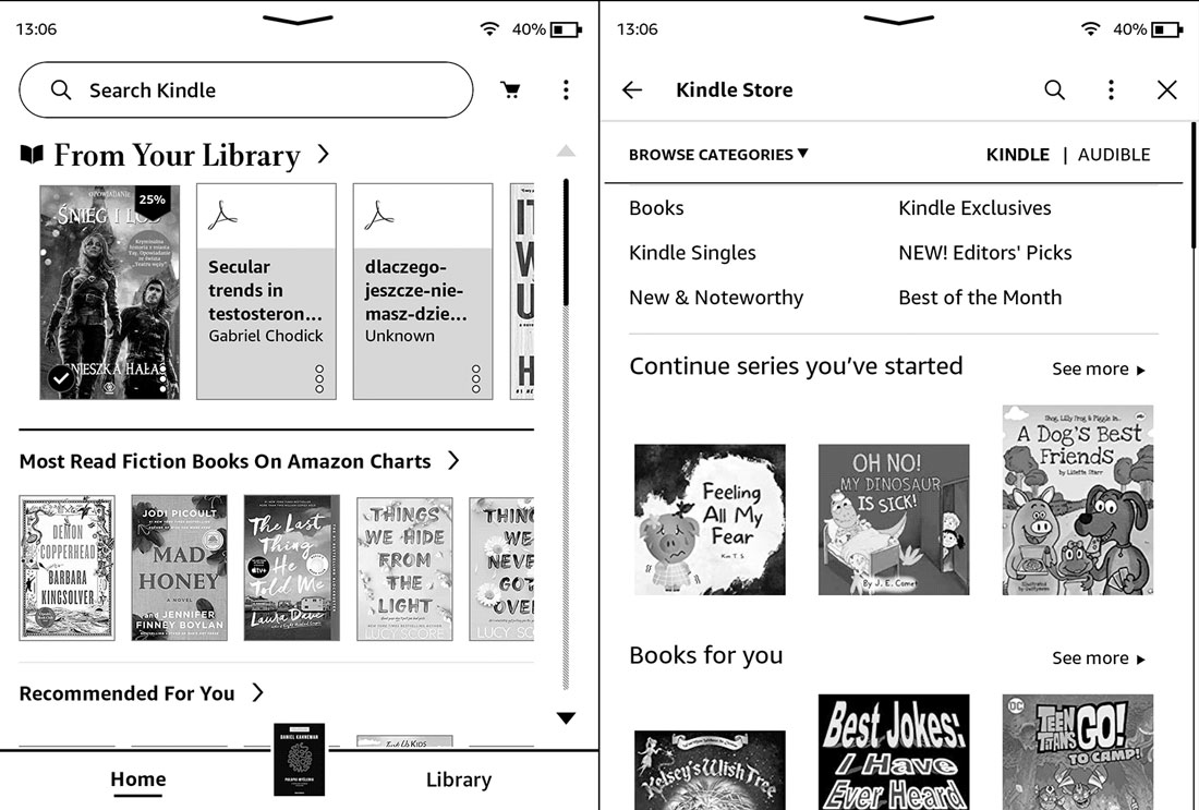 Kindle 11 - strona główna i księgarnia Amazon