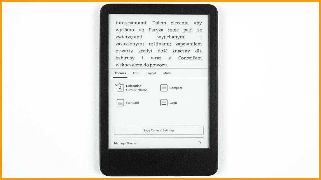 Kindle 11 - ustawienia książek