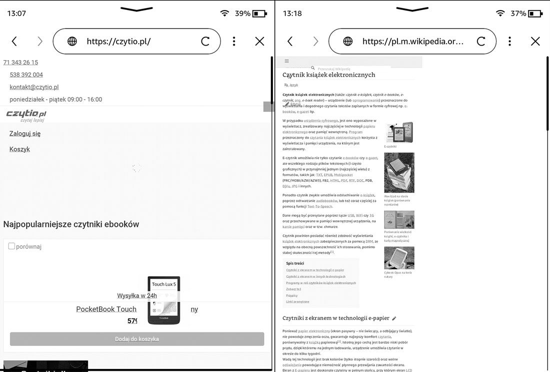 Kindle 11 - przeglądarka