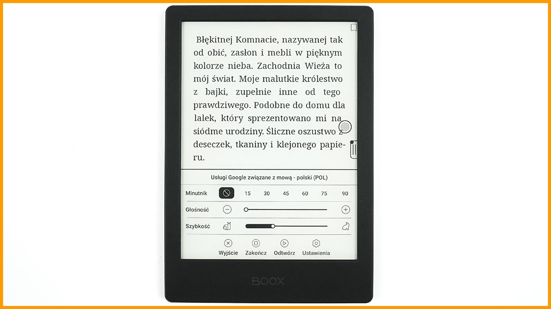 Onyx Boox Poke 4 Lite - funkcja TTS