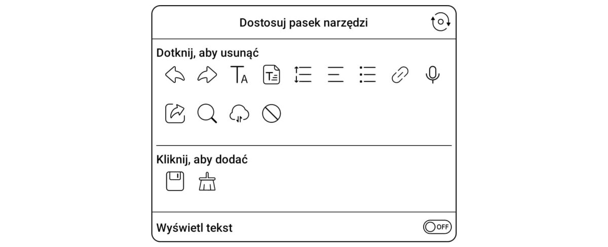 Dostosuj pasek narzędzi