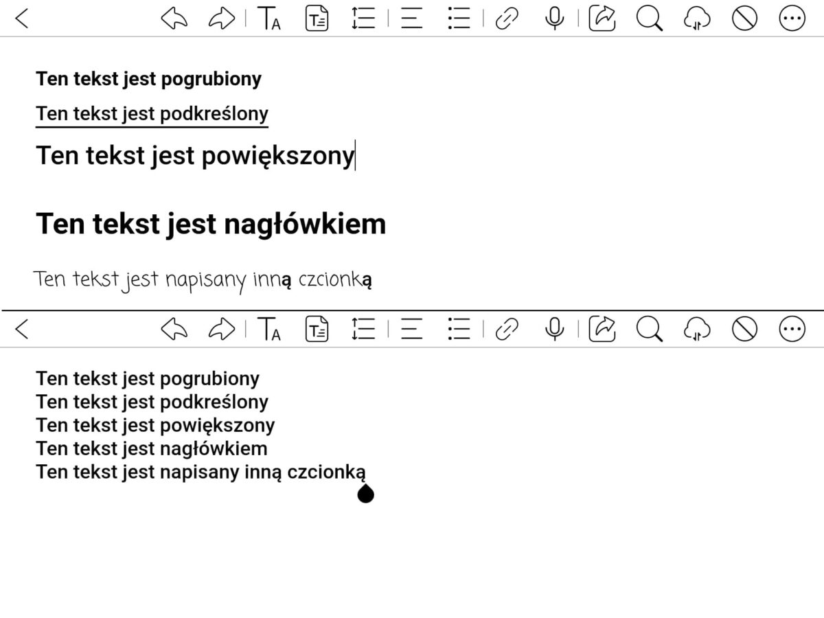 Wyczyść formatowanie (porównanie przed i po)