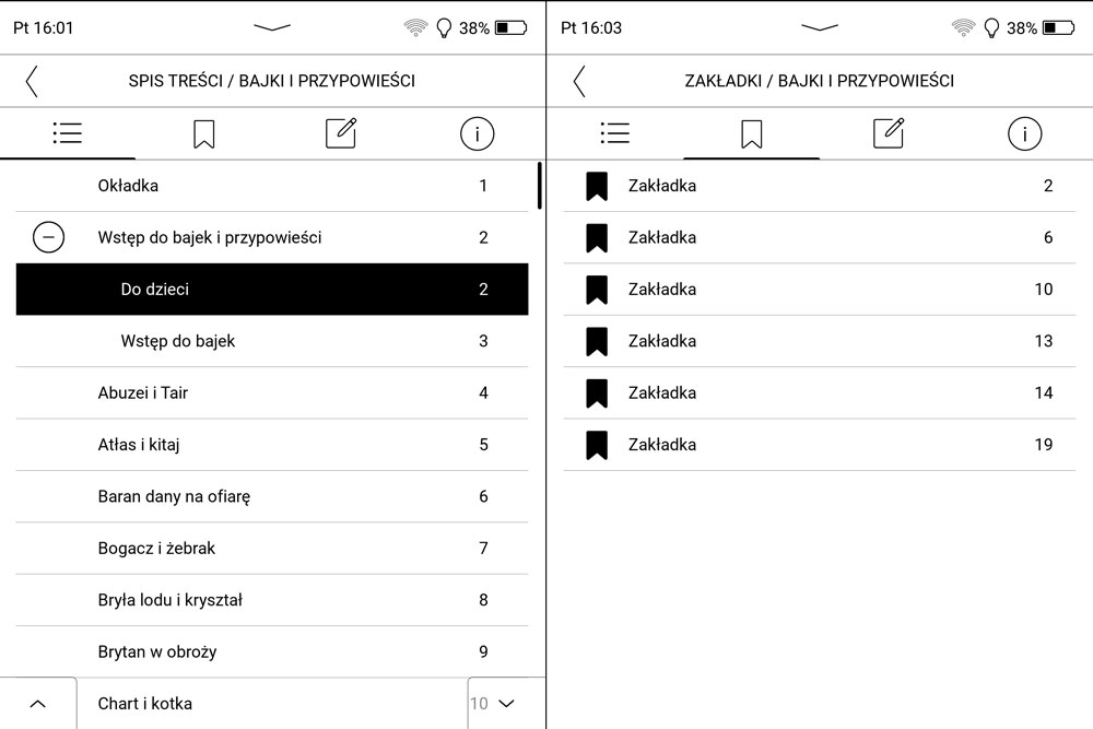 PocketBook InkPad 4 - spis treści