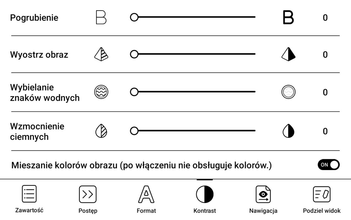 Onyx Boox Nova Air 2 - ustawienia wyświetlania w książce