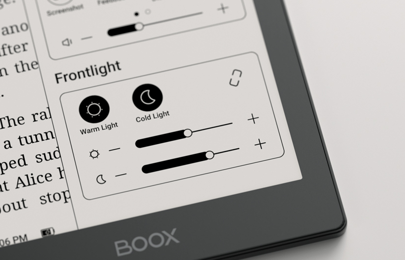 Onyx Boox Poke 5 ustawienia podświetlenia ekranu