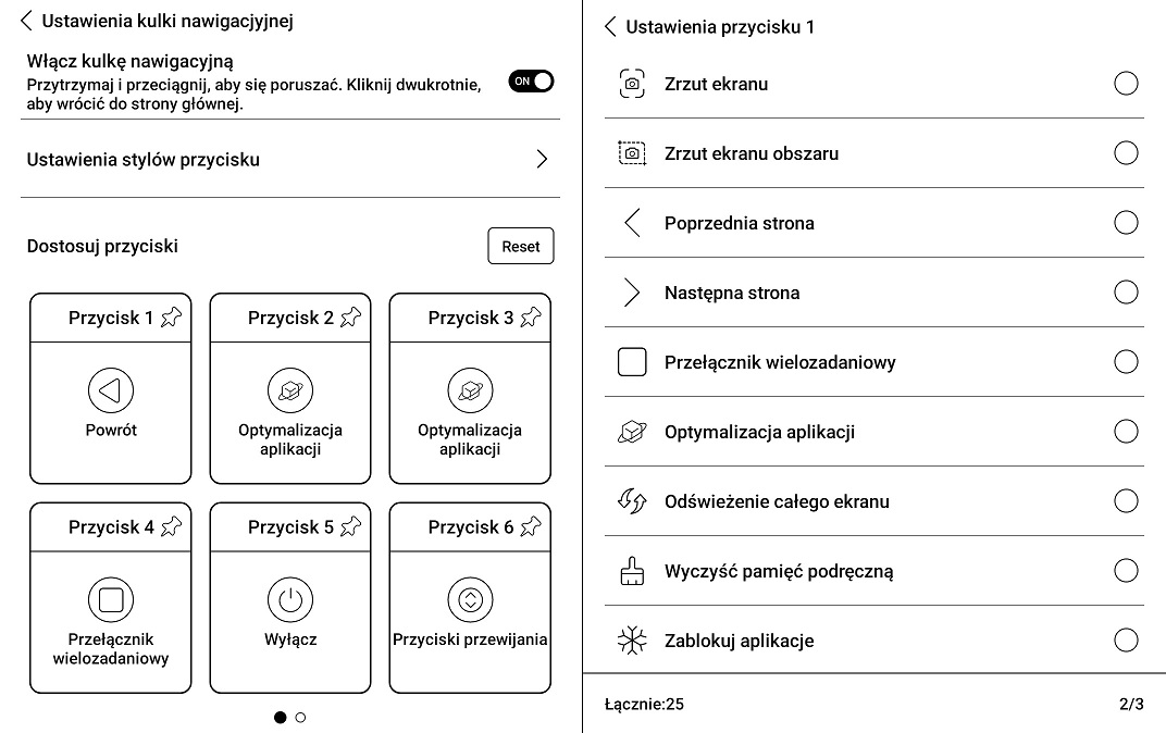 Onyx Boox Poke 5 - aplikacja kulki nawigacyjnej