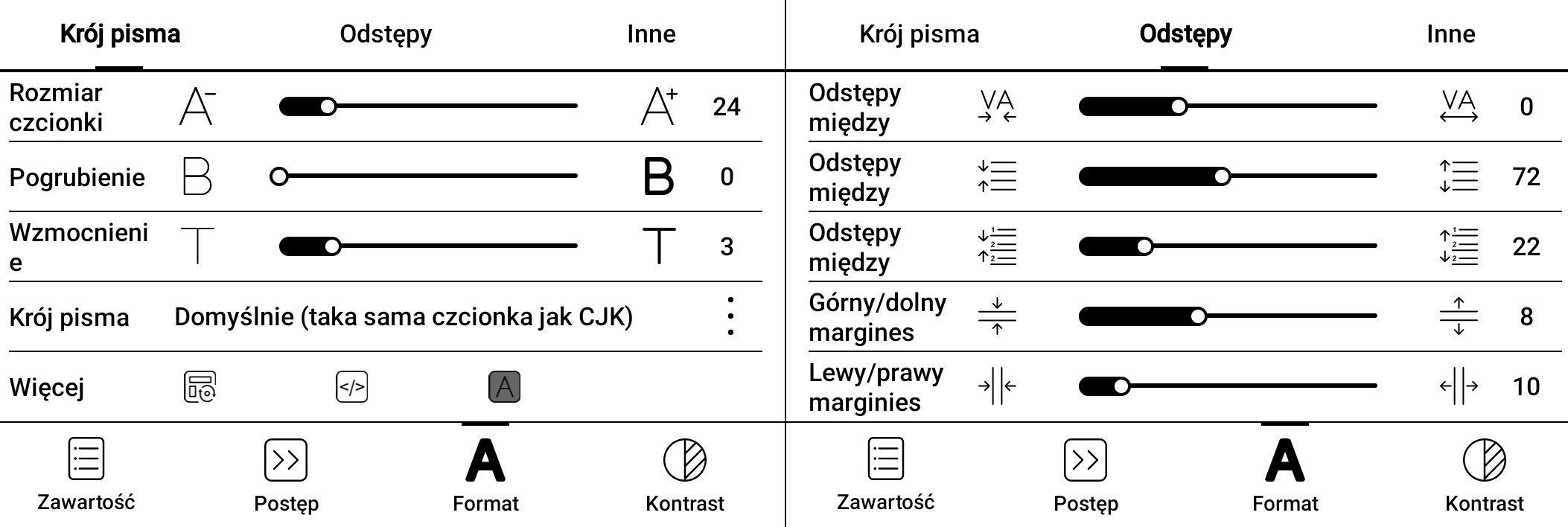 Onyx Boox Poke 5 - ustawienia e-booków