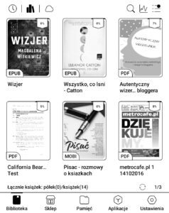 Onyx Boox Poke 5 - zakładka biblioteki