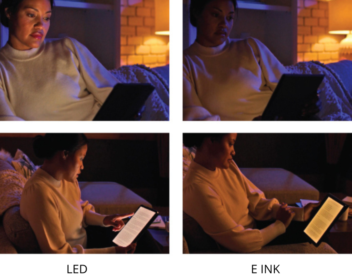 Porównanie emitowanego światła urządzeń LCD i czytników E Ink