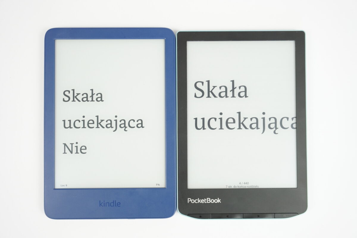 Pocketbook Verse vs Kindle 11 - duża czcionka