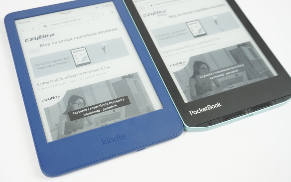 Pocketbook Verse vs Kindle 11 - przeglądarka