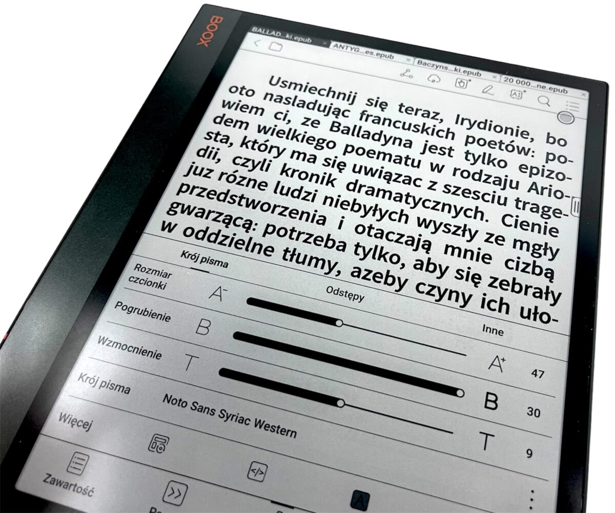 Personalizacja tekstu na plikach EPUB