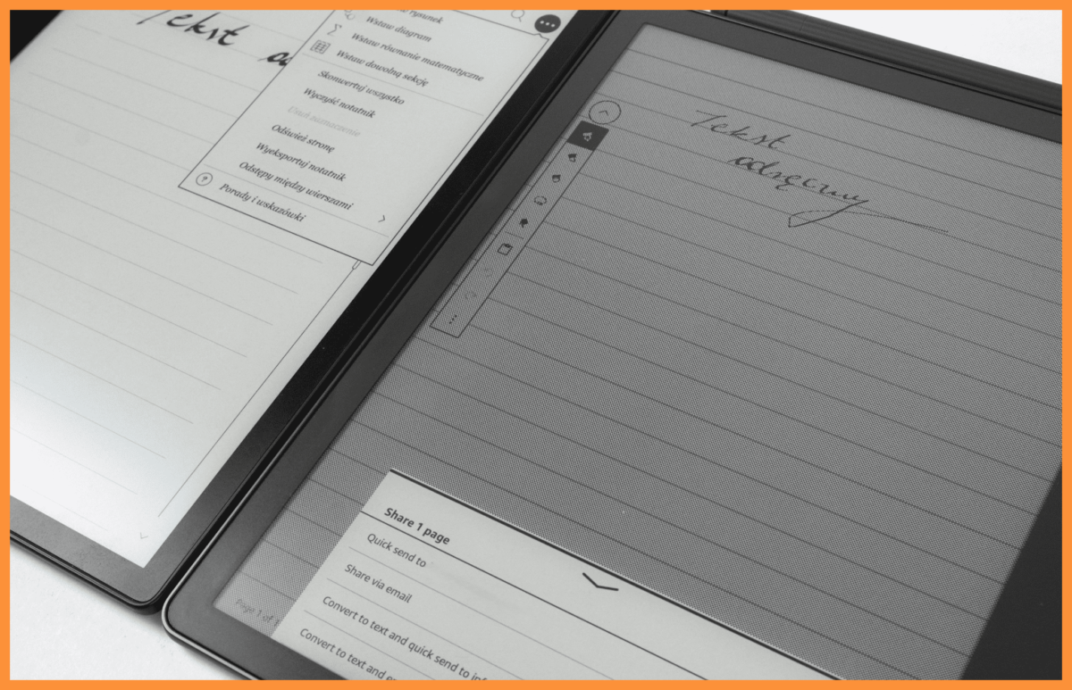 Kindle Scribe vs Kobo Elipsa 2E - zamiana tekstu odręcznego na maszynowy