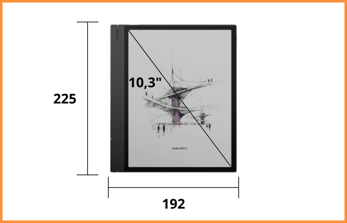 Onyx Boox Note Air 5 C rozmiary