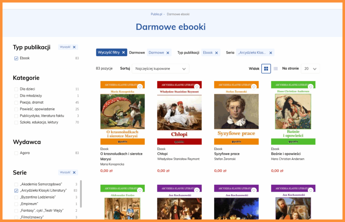 Darmowe ebooki do pobrania na stronie Publio.pl