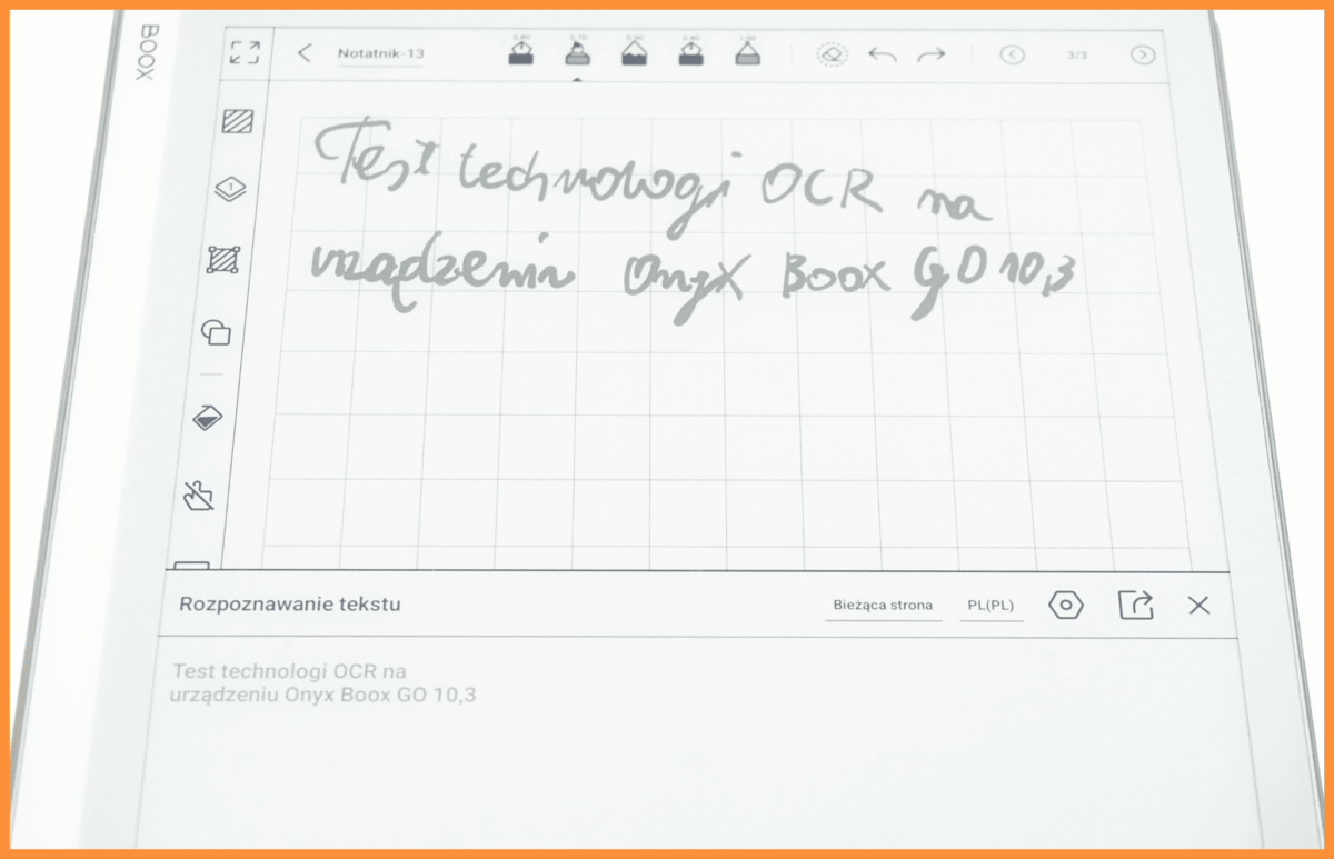 technologia OCR na e-notatniku Onyx Boox Go 10,3