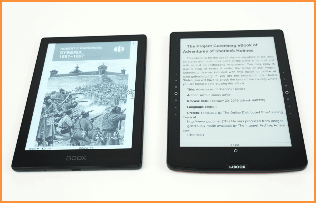 zestawienie czytników Onyx Boox Go 6 oraz inkBook Solaris