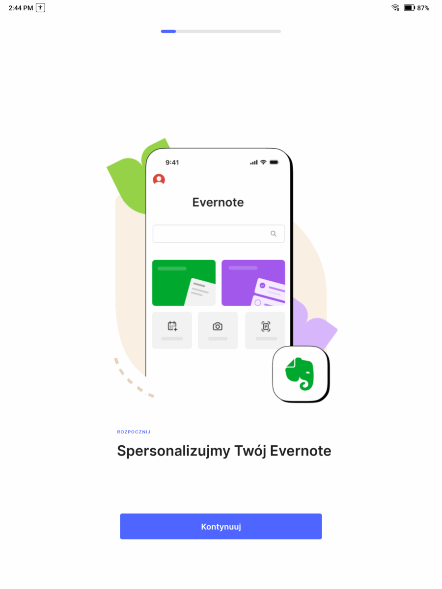 Aplikacja Evernote na czytniku Onyx Boox Tab X C