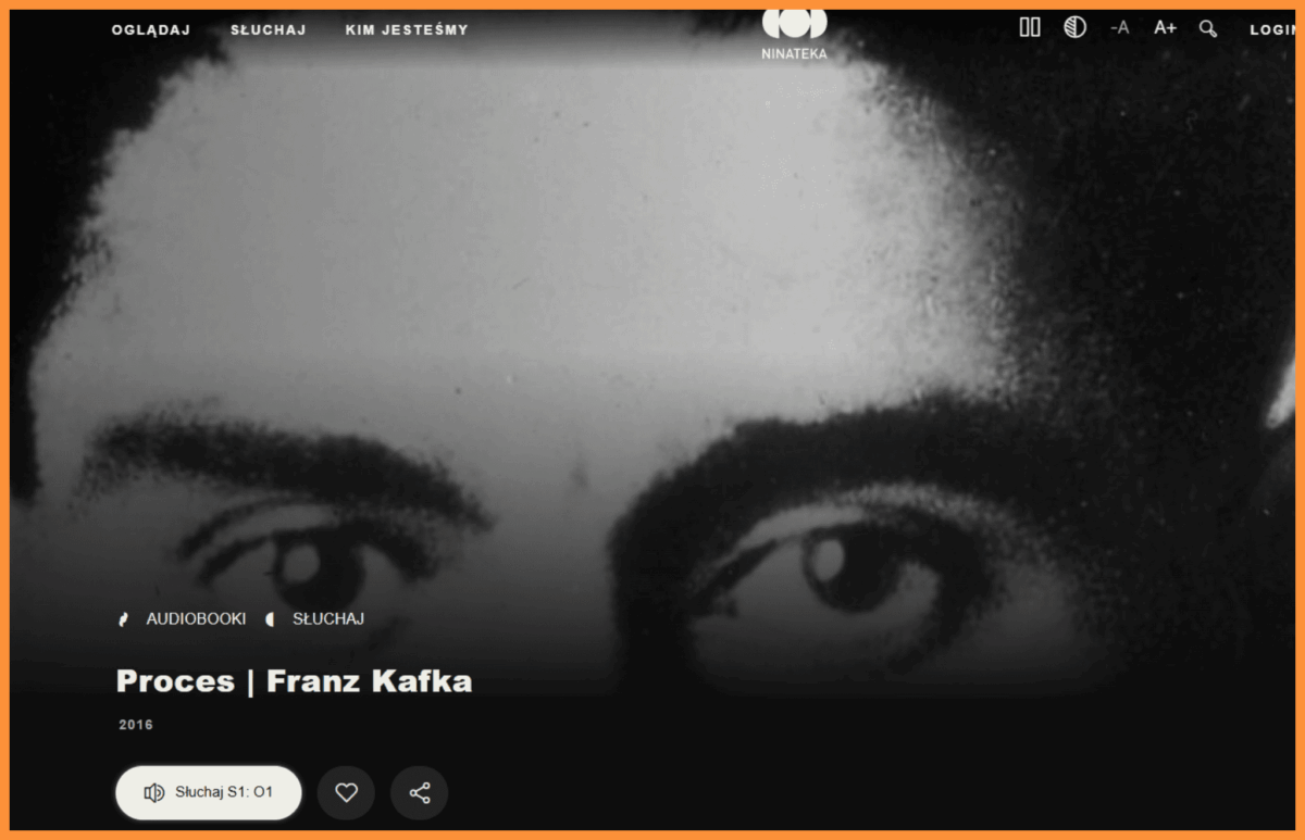 Darmowy audiobook ,,Proces" Franz'a Kafki na stronie Ninateka
