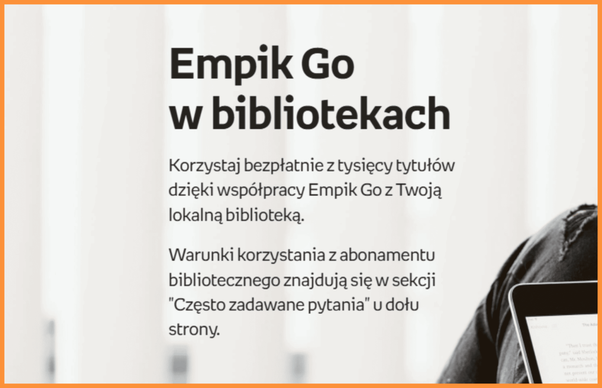 Informacja o darmowym dostępnie do Empik Go w bibliotekach