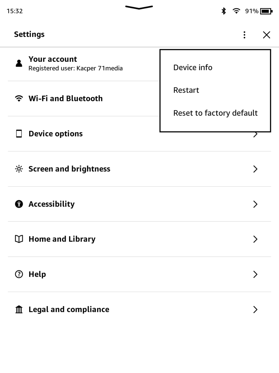 Jak przywrócić Kindle to ustawień fabrycznych