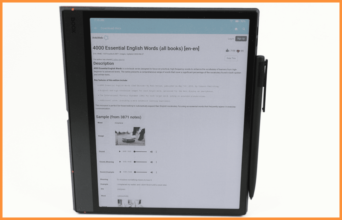 E-notatnik z ekranem E ink