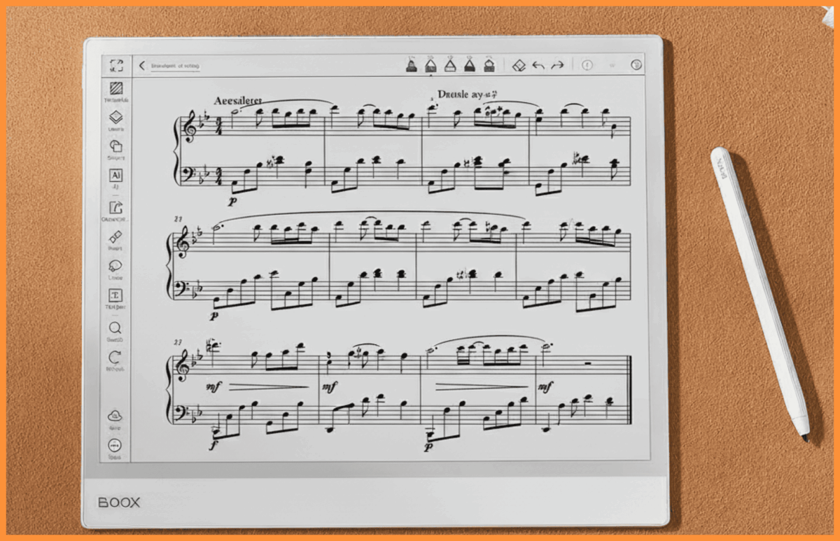 BOOX Note Max z nutami na ekranie