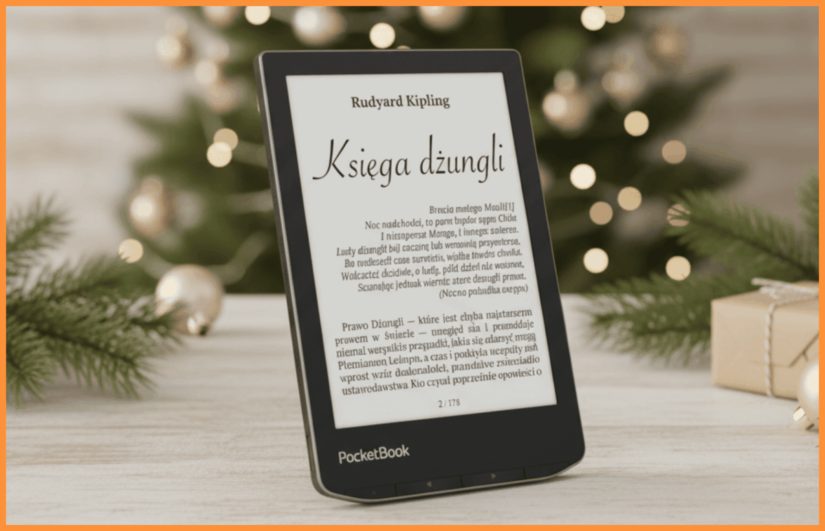 Czarno-biały czytnik ebook z ekranem E-ink