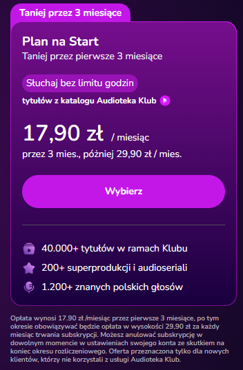 Promocja na abonament Audioteka