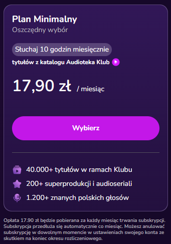 Ile kosztuje subskrypcja Audioteka