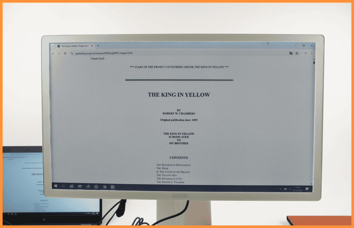 Duży monitor E-ink do pracy z tekstem