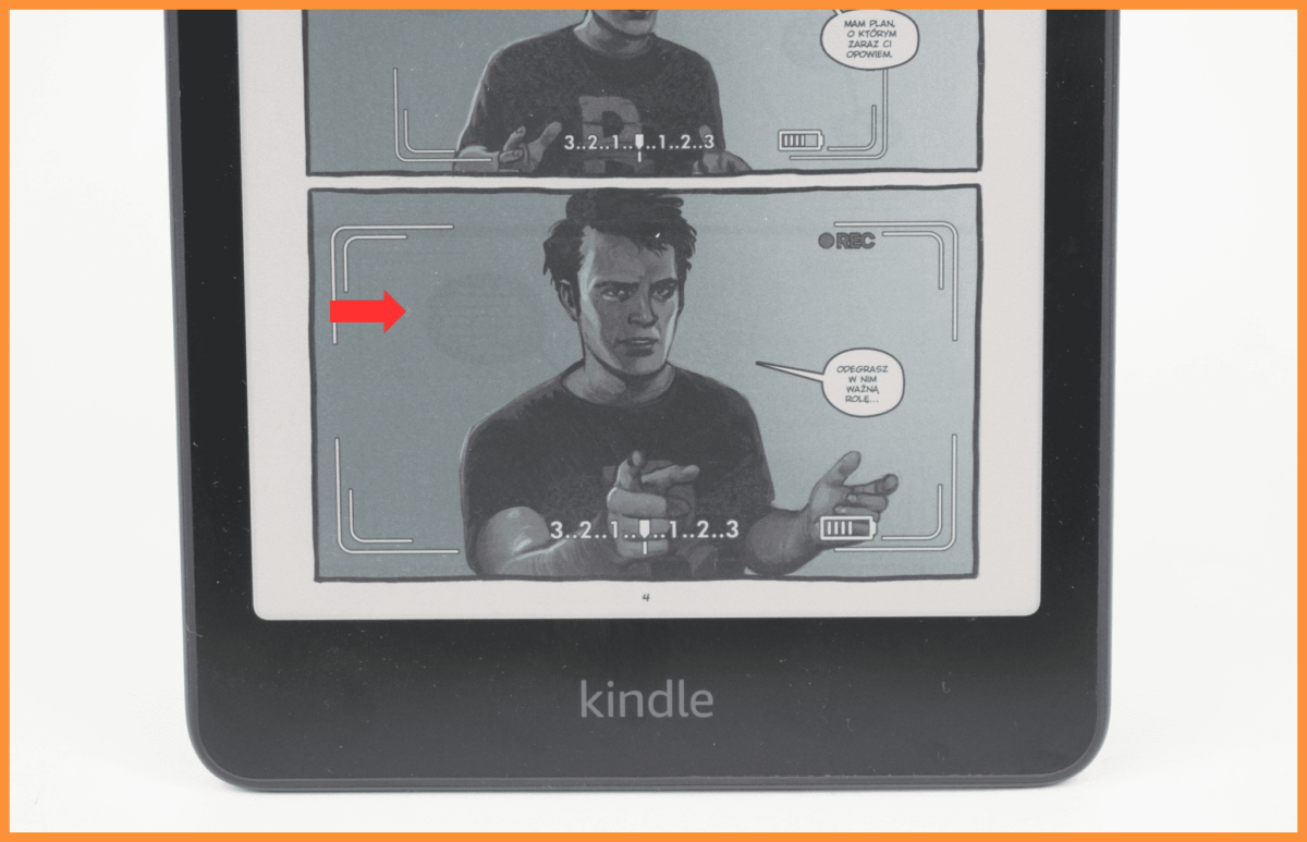 Zjawisko Ghostingu na ekranie czytnika e-book Kindle