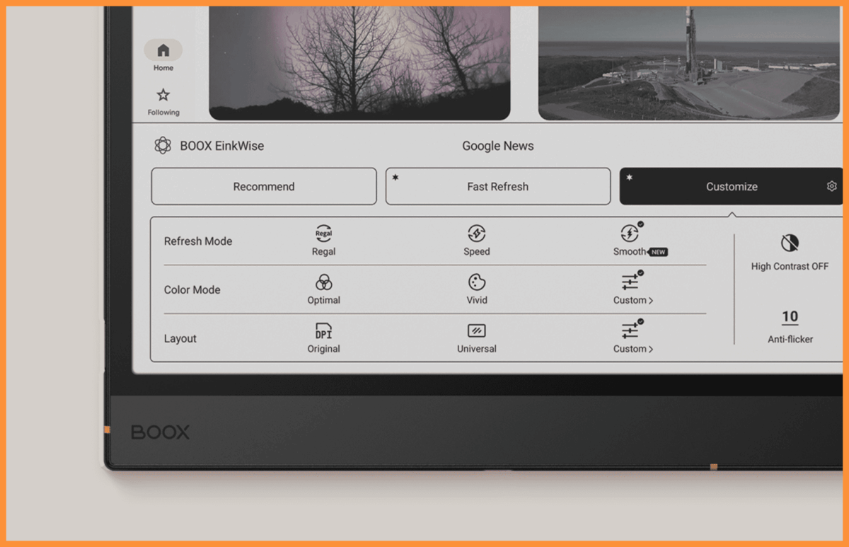 Technologia Super refresh na czytnikach Onyx Boox 