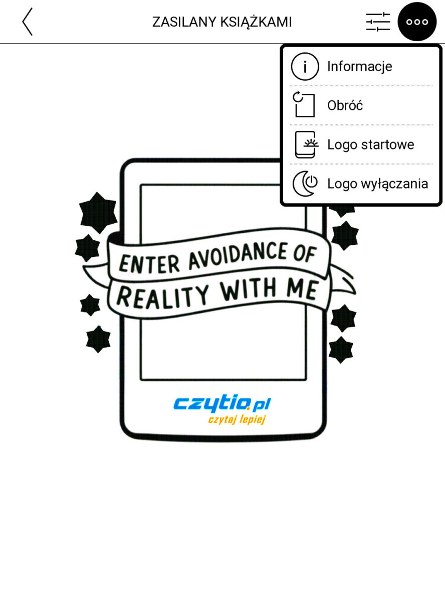 Opcje ustawień zdjęć na czytniku PocketBook, dzięki, którym można zmienić wygaszacz ekranu